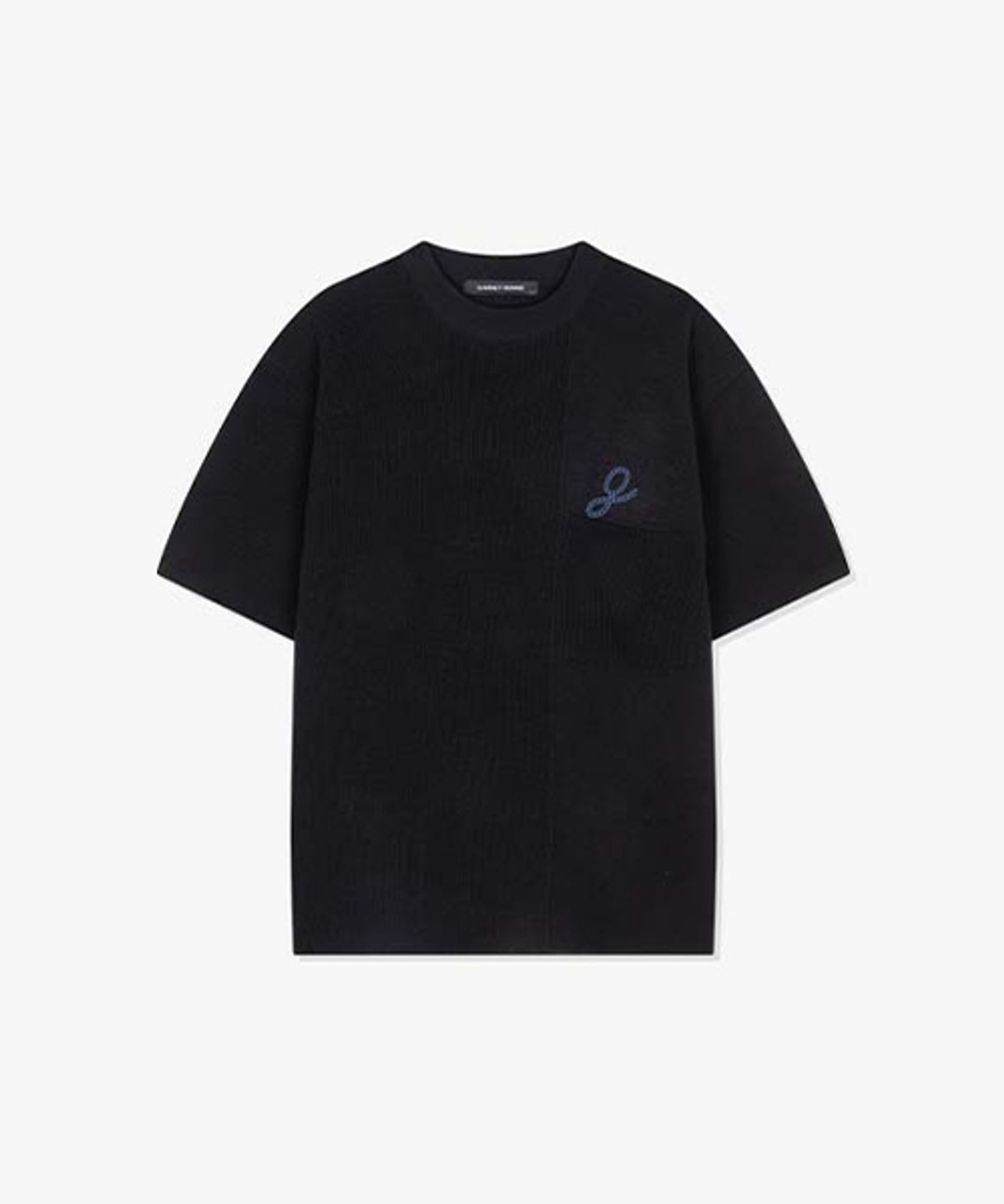가넷옴므(GARNET HOMME) GCS37405 블랙 레귤러핏 포켓 반팔 니트