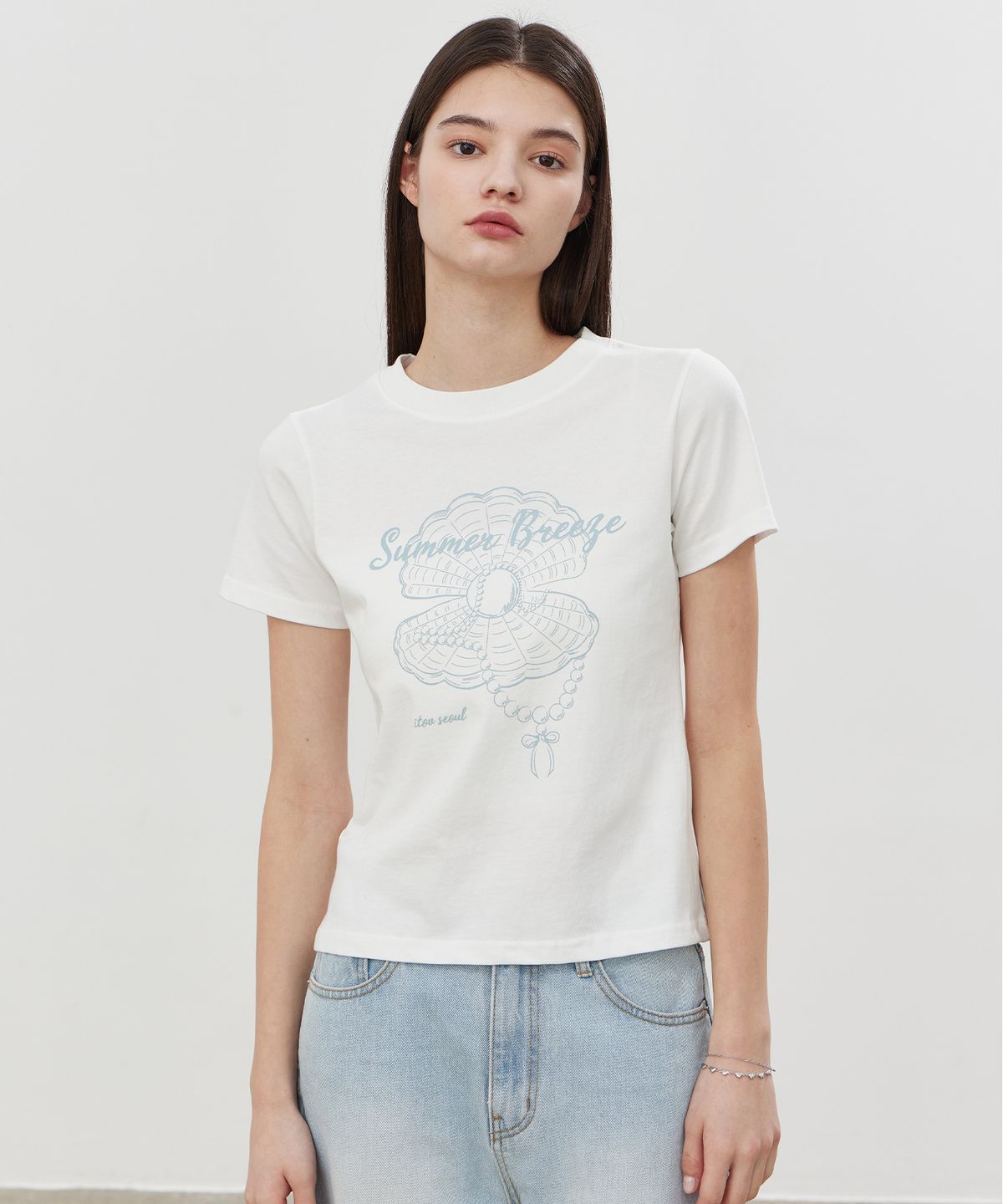아이토브 서울(ITOV SEOUL) Pearl oystor T-shirt ver.2 WH