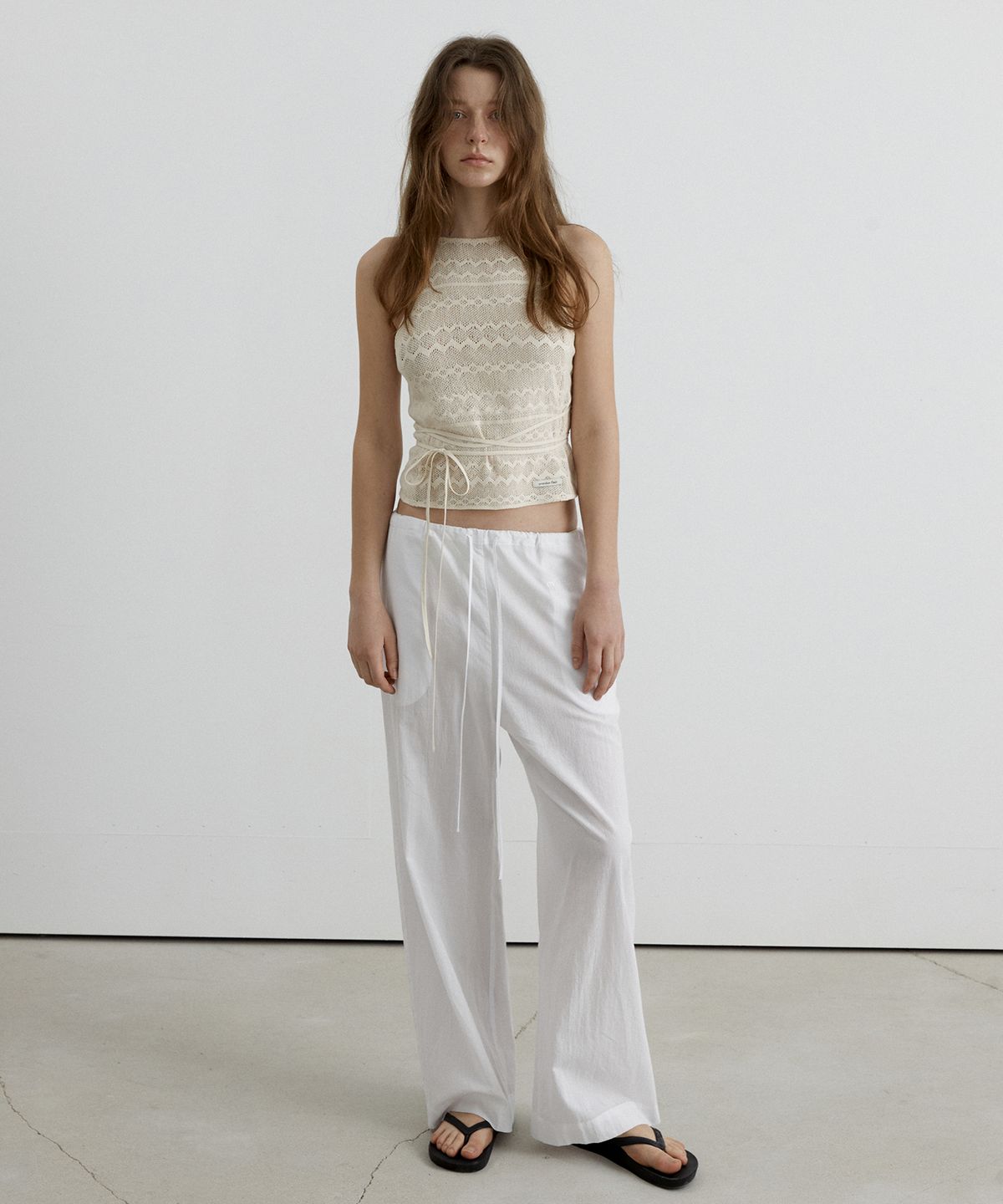 오버듀플레어(OVERDUEFLAIR) COTTON SHEER PANTS_WHITE