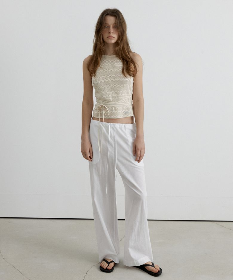 COTTON SHEER PANTS_WHITE
