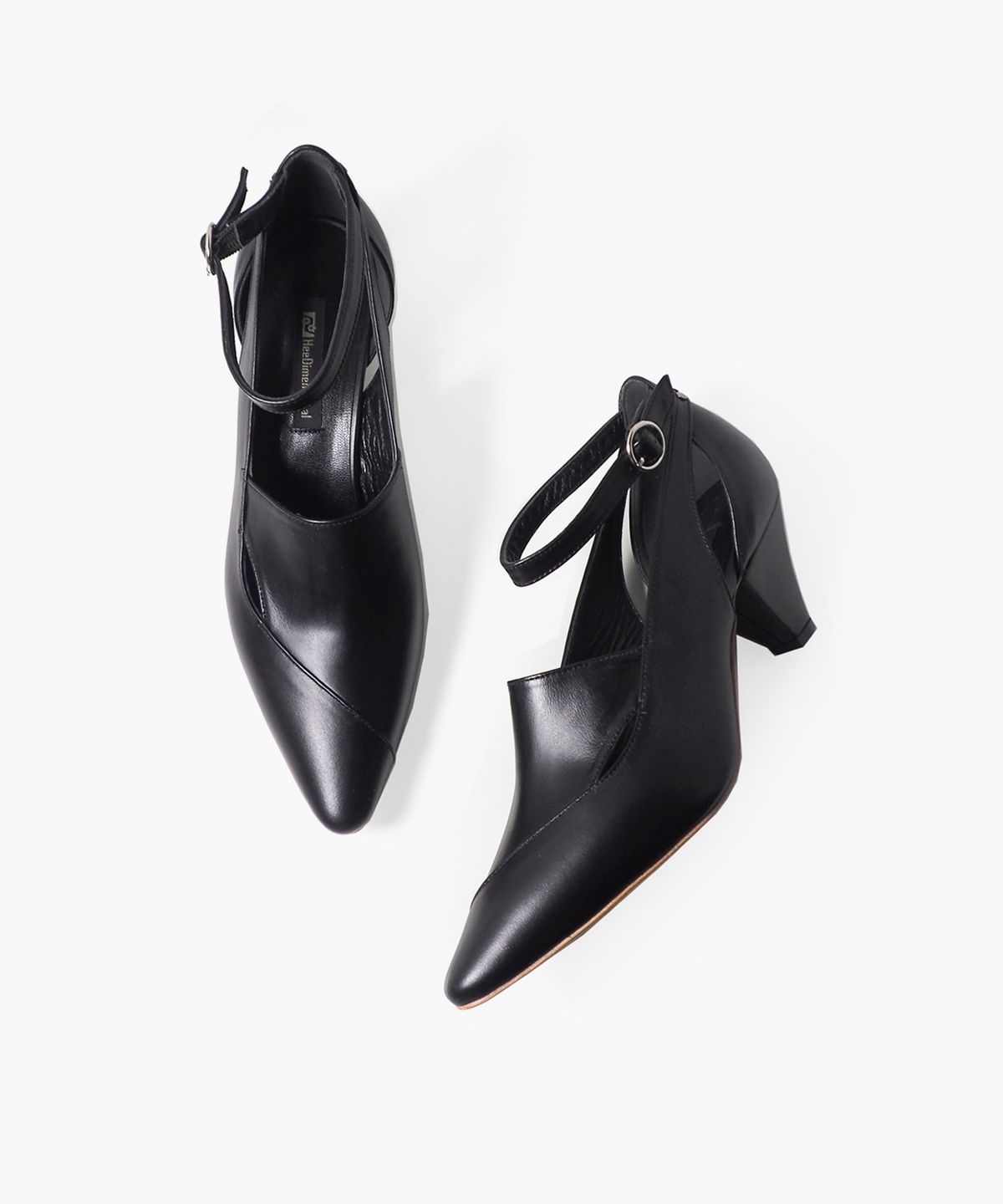 희다이멘셔널(HEEDIMENSIONAL) SOLMOBIA 스트랩 펌프스 HD241-601B / 블랙 소가죽 힐 6CM