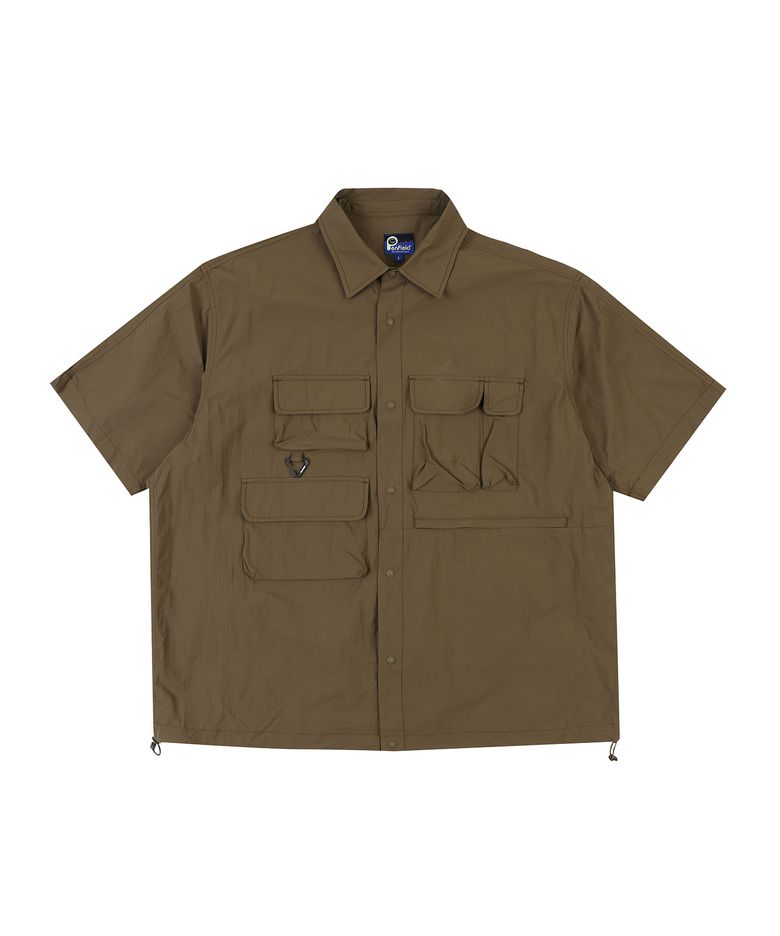 MULTI POCKET PACKABLE HALF SHIRTS BROWN_FQ2WR40U