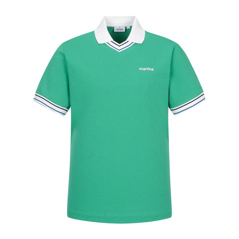 V Neck Polo Shirts_Green (Men)