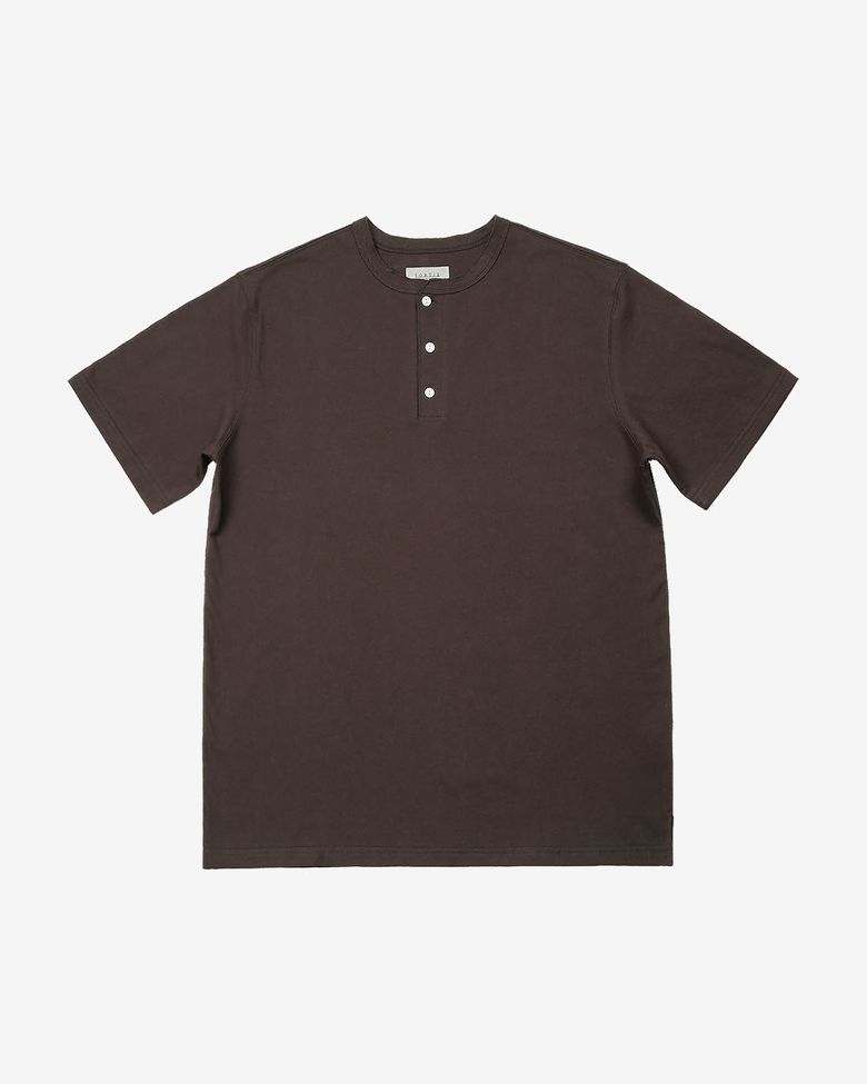 Utility Henly neck T-Shirts (Brown)