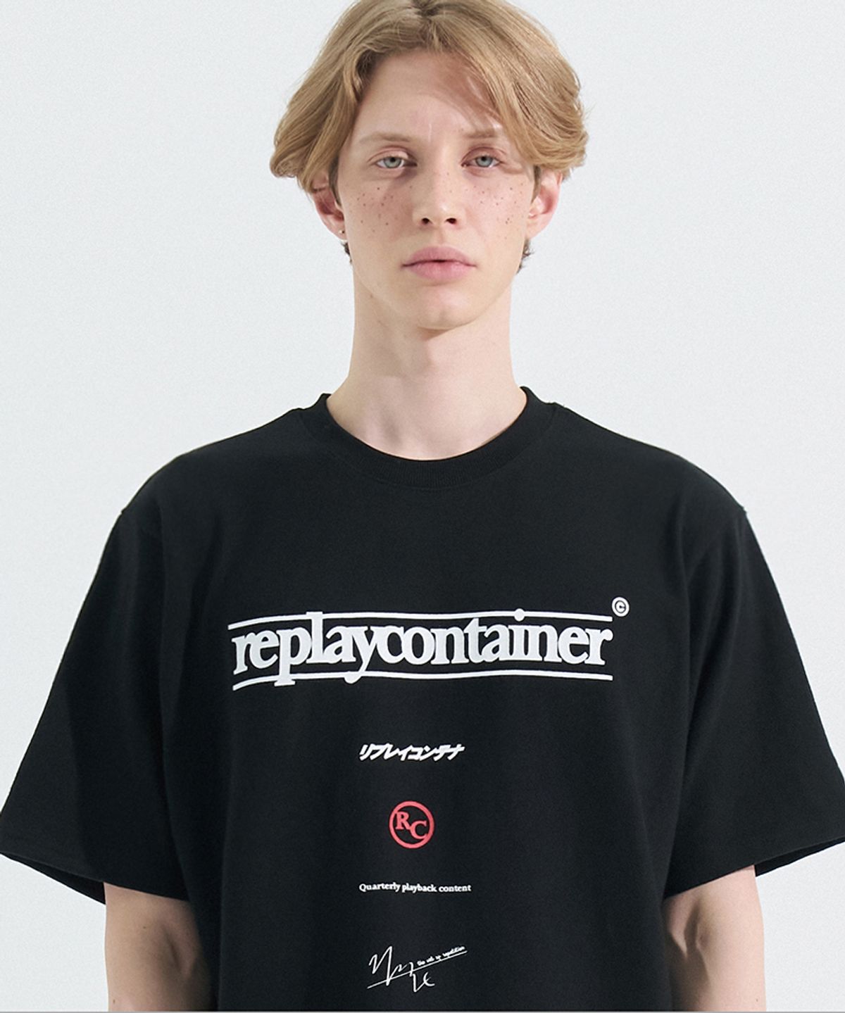 리플레이컨테이너(REPLAY CONTAINER) graphic half tee (black)