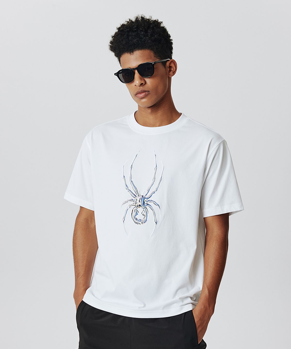 스파이더(SPYDER) 빅스파이더 홀로그램 반팔 티셔츠 SPIFCNRS302UWHT