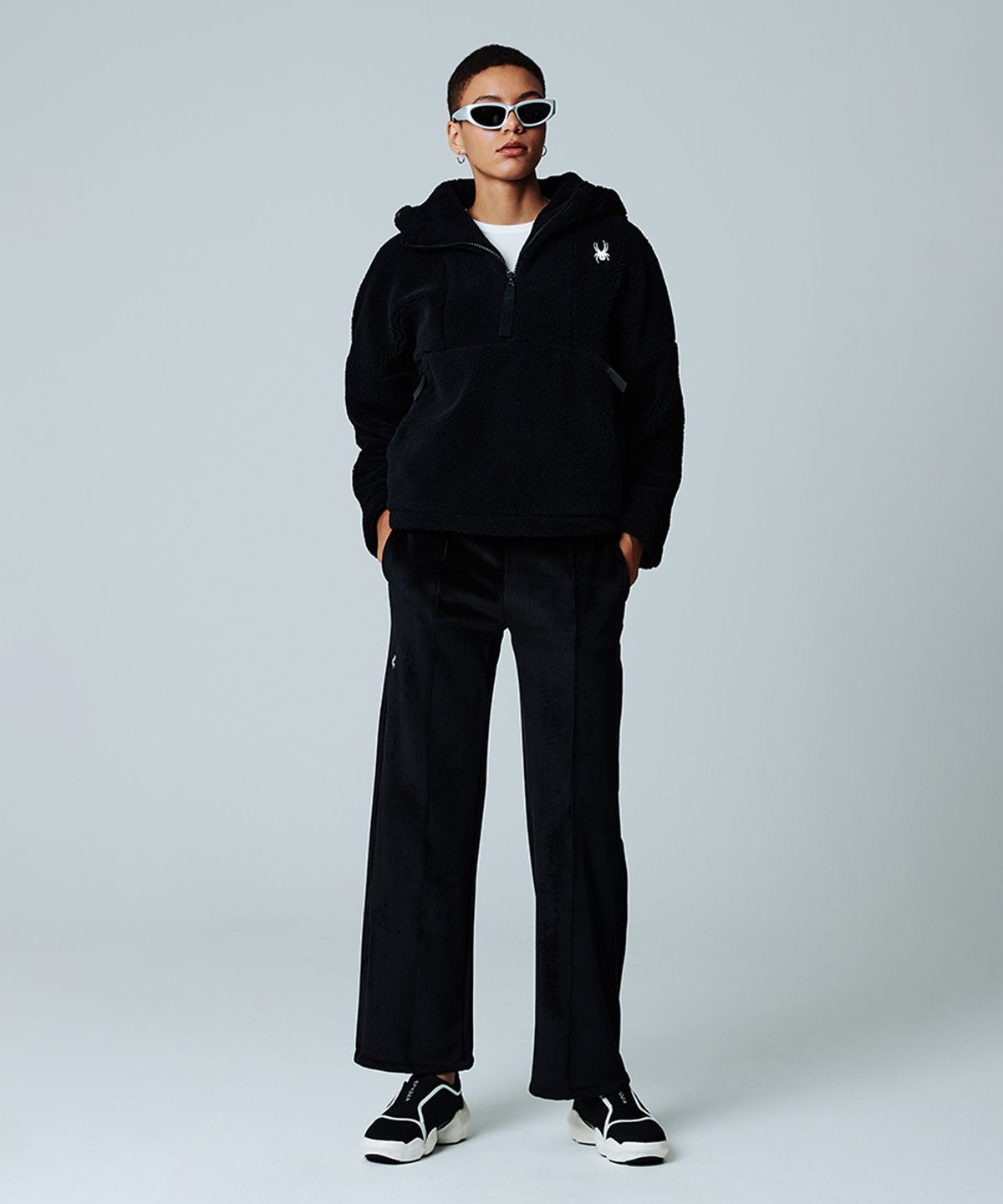 스파이더(SPYDER) 여성 와이드 코듀로이 레깅스 팬츠 SPIFCNFL352WBLK