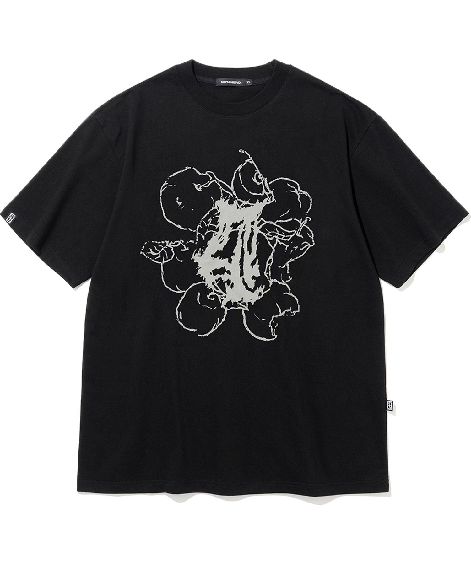 Tシャツ・カットソー NOT4NERD Pile Of Apples TShirts Black TS094BK 낫포너드(NOT4NERD) Pile Of Apples T-Shirts - Black - 사이즈