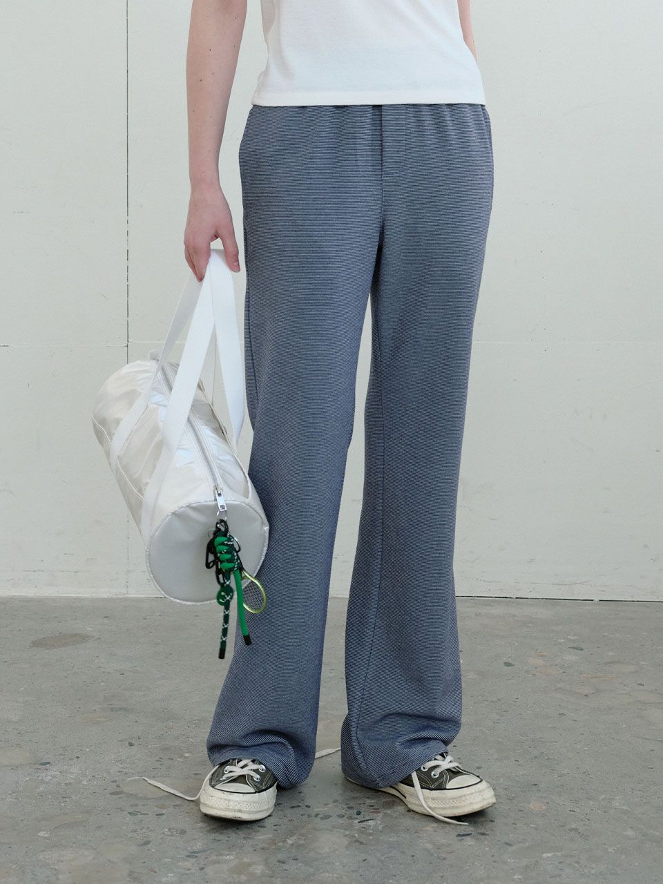 ◇ENZO BLUES◇ Mild Stripe Banding Bootcut Pants Black MUSINSA | ENZO BLUES Striped Jersey Banding Bootcut Pants