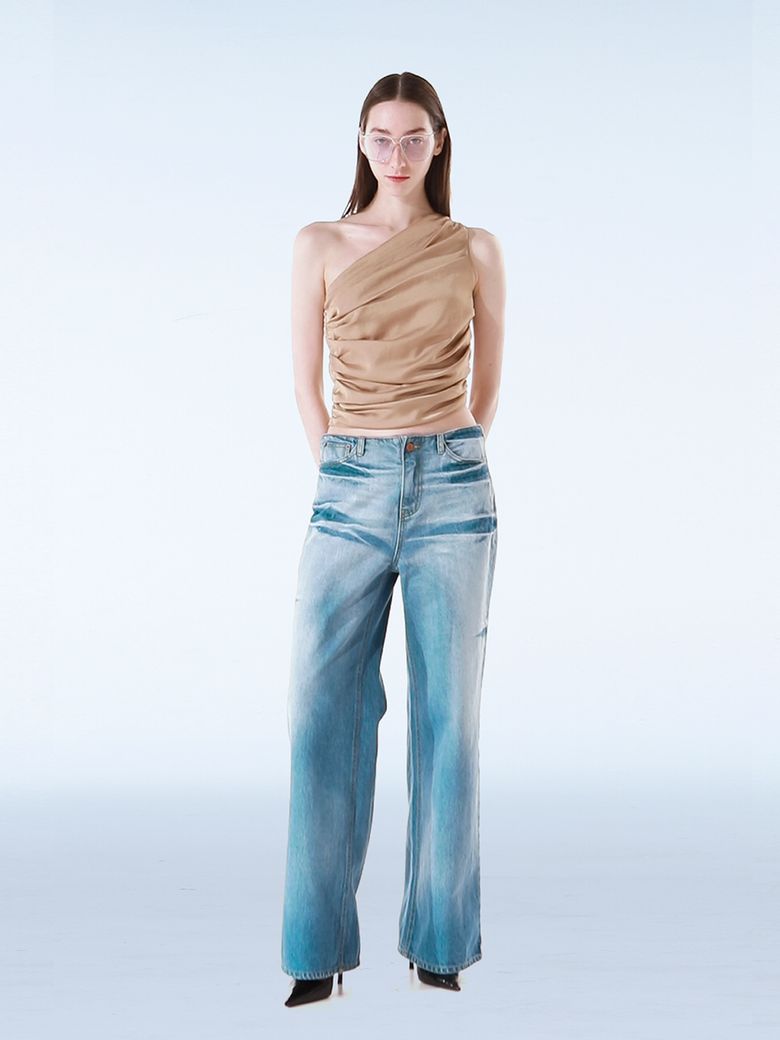 BLUE CAT WASHED JEANS - BLUE