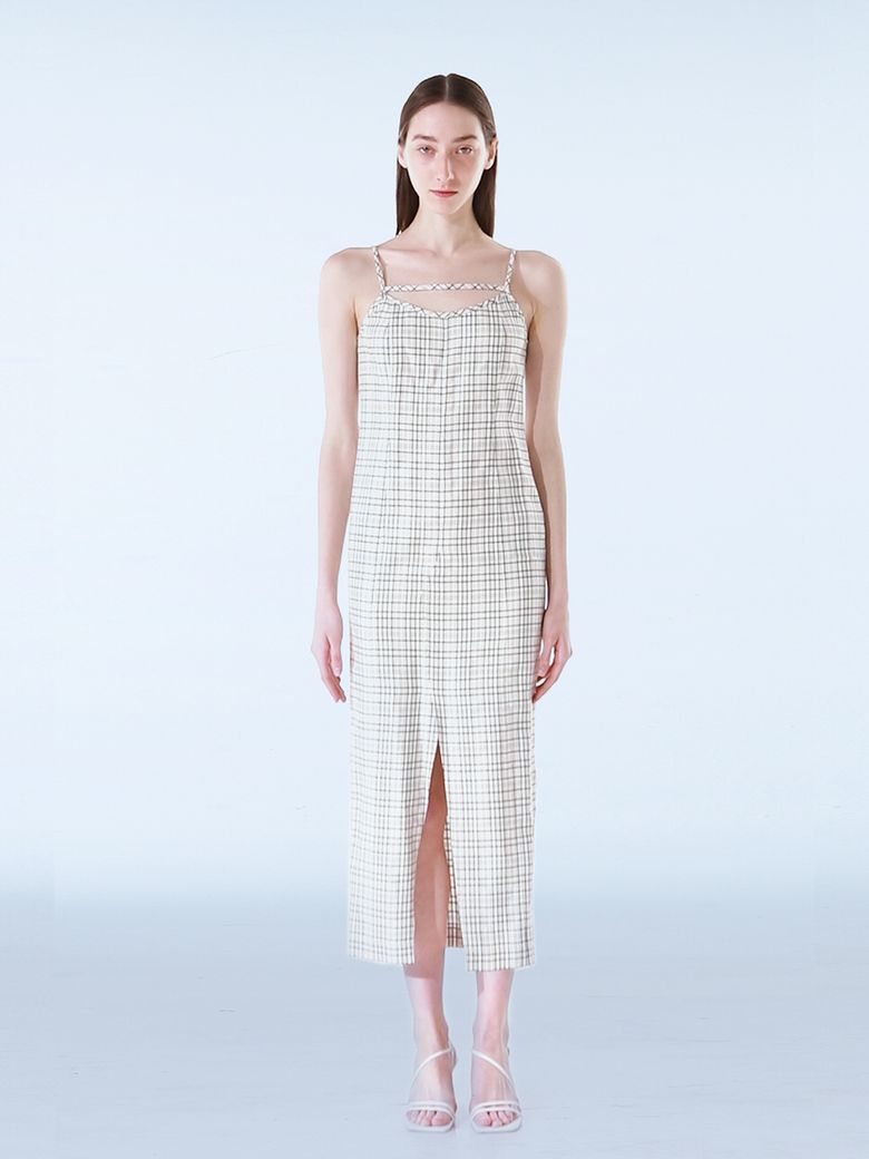 CHECK STRAP SLIP ONEPIECE