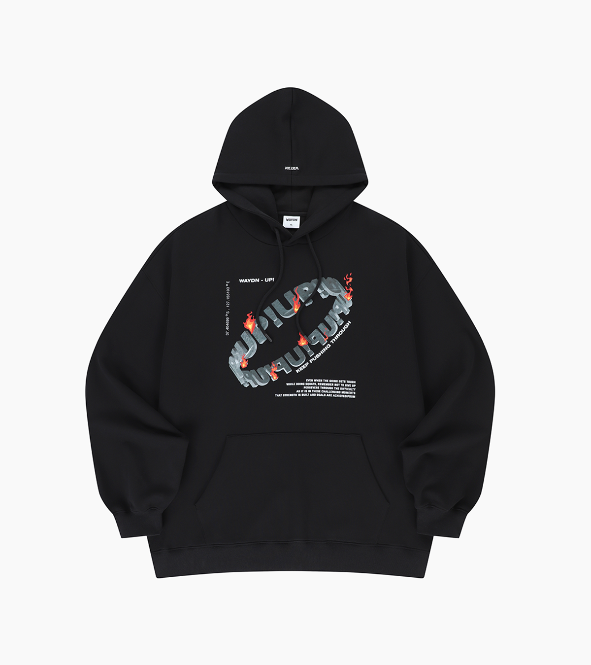 웨이든(WAYDN) UP 웨이든 OG 오버핏 후드 블랙