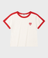 하트 엠블럼 링거 반팔티 레드