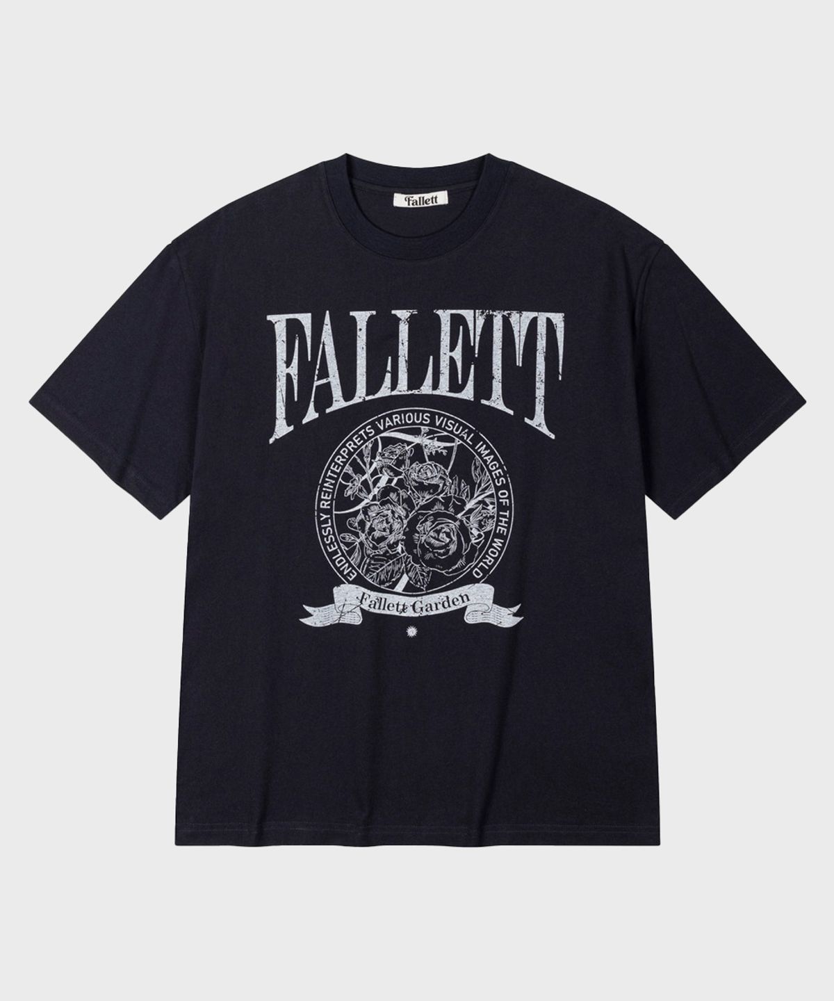 팔렛(FALLETT) 로즈 엠블럼 반팔티 네이비