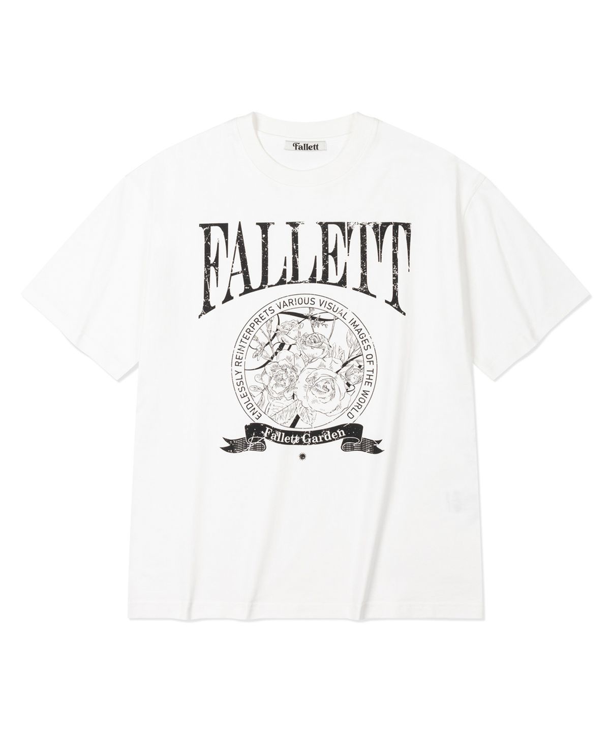 팔렛(FALLETT) 로즈 엠블럼 반팔티 화이트
