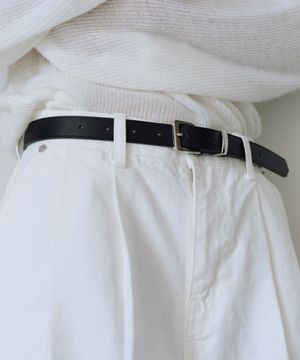 Square leather belt