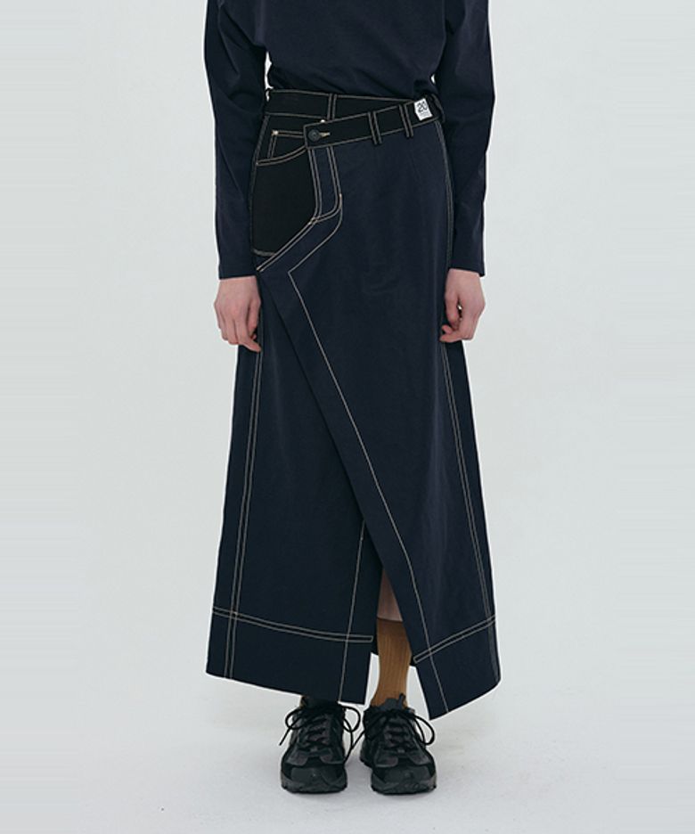 Pants Detail Overlap Skirt_RQKAS24535NYX
