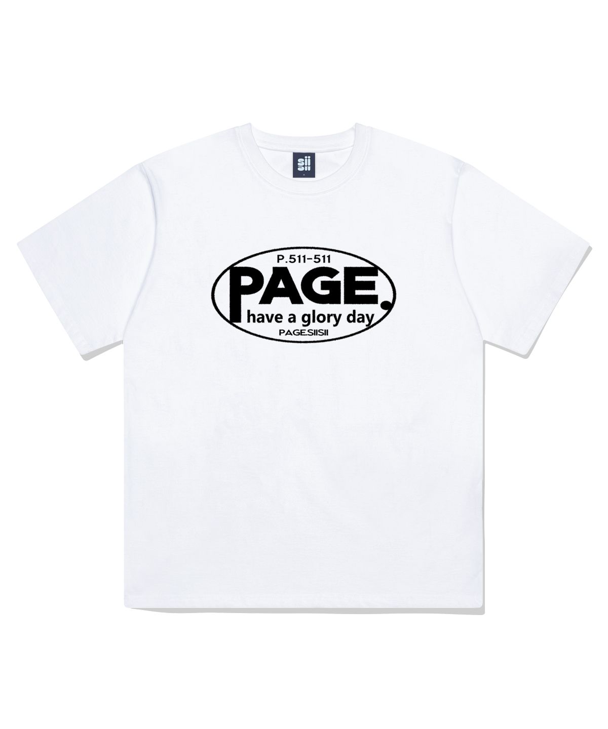 페이지시시(PAGESIISII) 페이지511 프린팅 반팔티 화이트