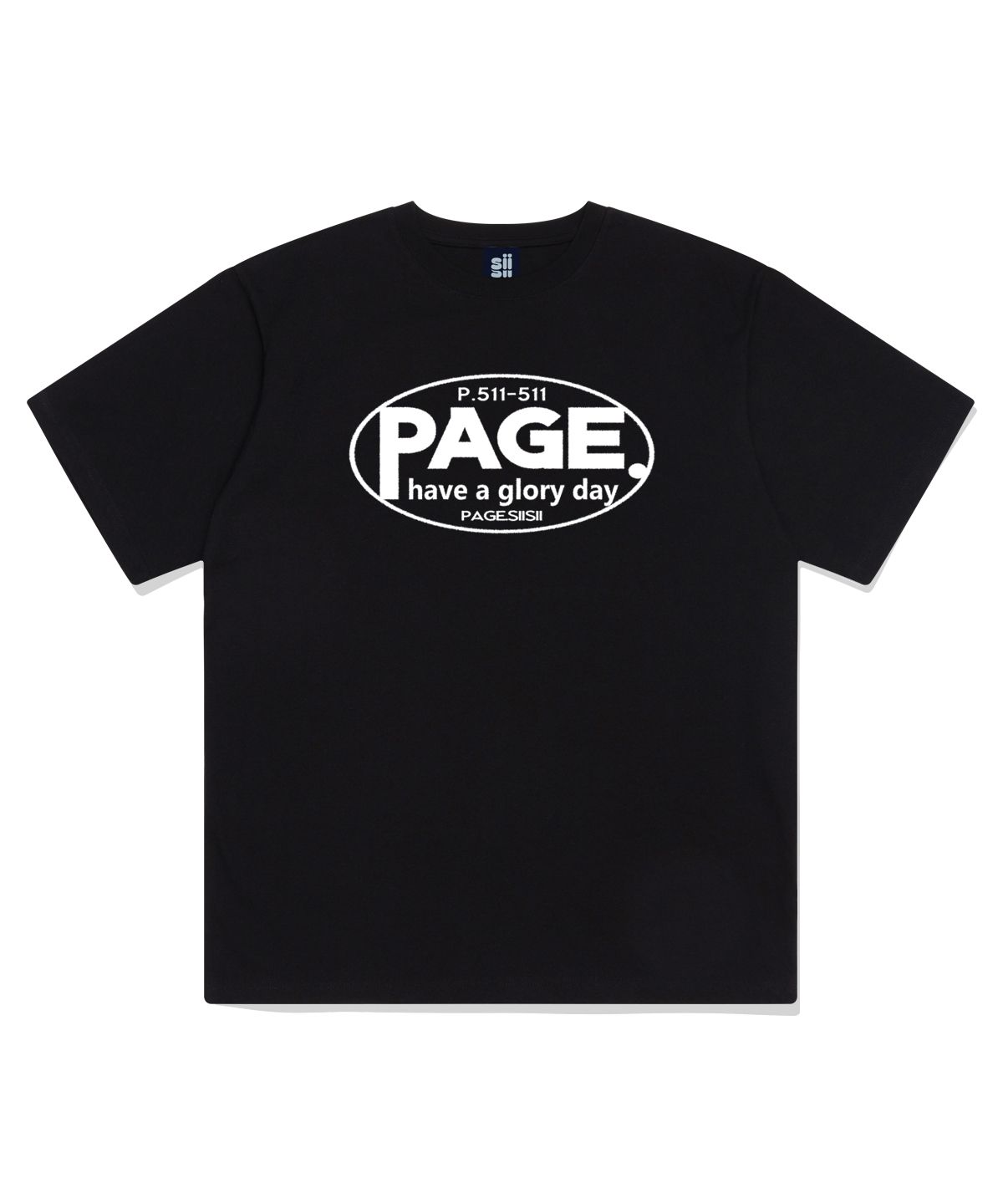 페이지시시(PAGESIISII) 페이지511 프린팅 반팔티 블랙