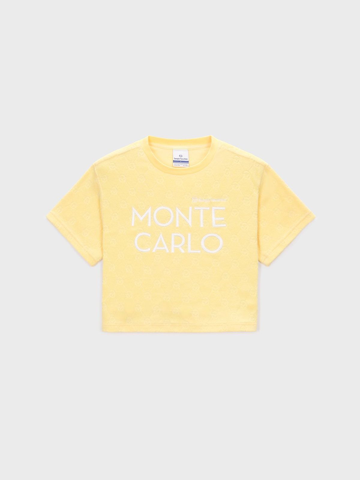 세르지오 타키니(SERGIO TACCHINI) W MC 테리 자카드 반팔 크롭 티셔츠 (Yellow)
