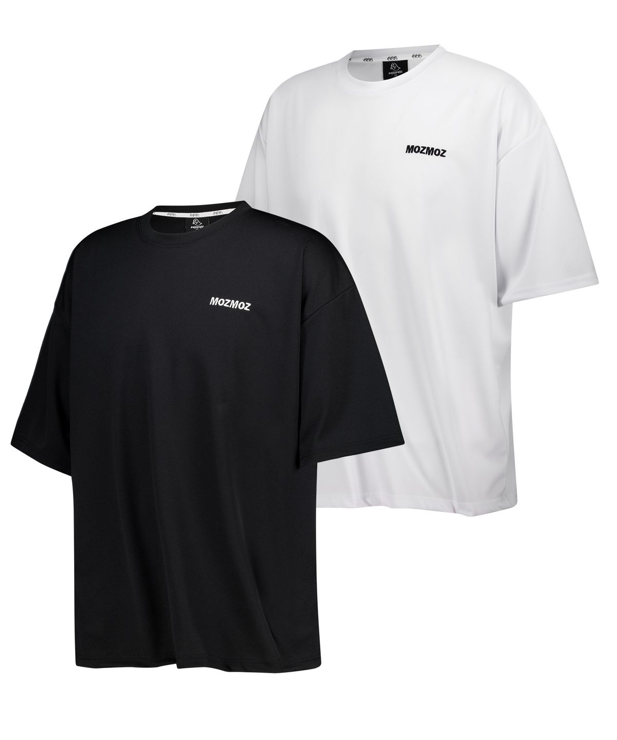 모즈모즈(MOZMOZ) [2PACK] 쿨링 메쉬 로고자수 반팔티셔츠