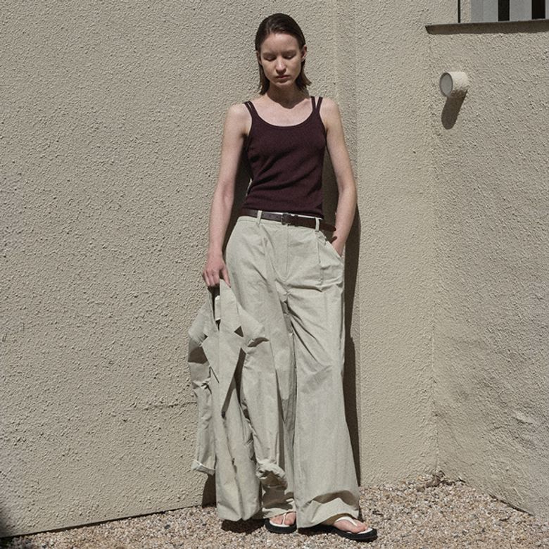 BIEN SET-UP WIDE TUCK PANTS(PT-5529)