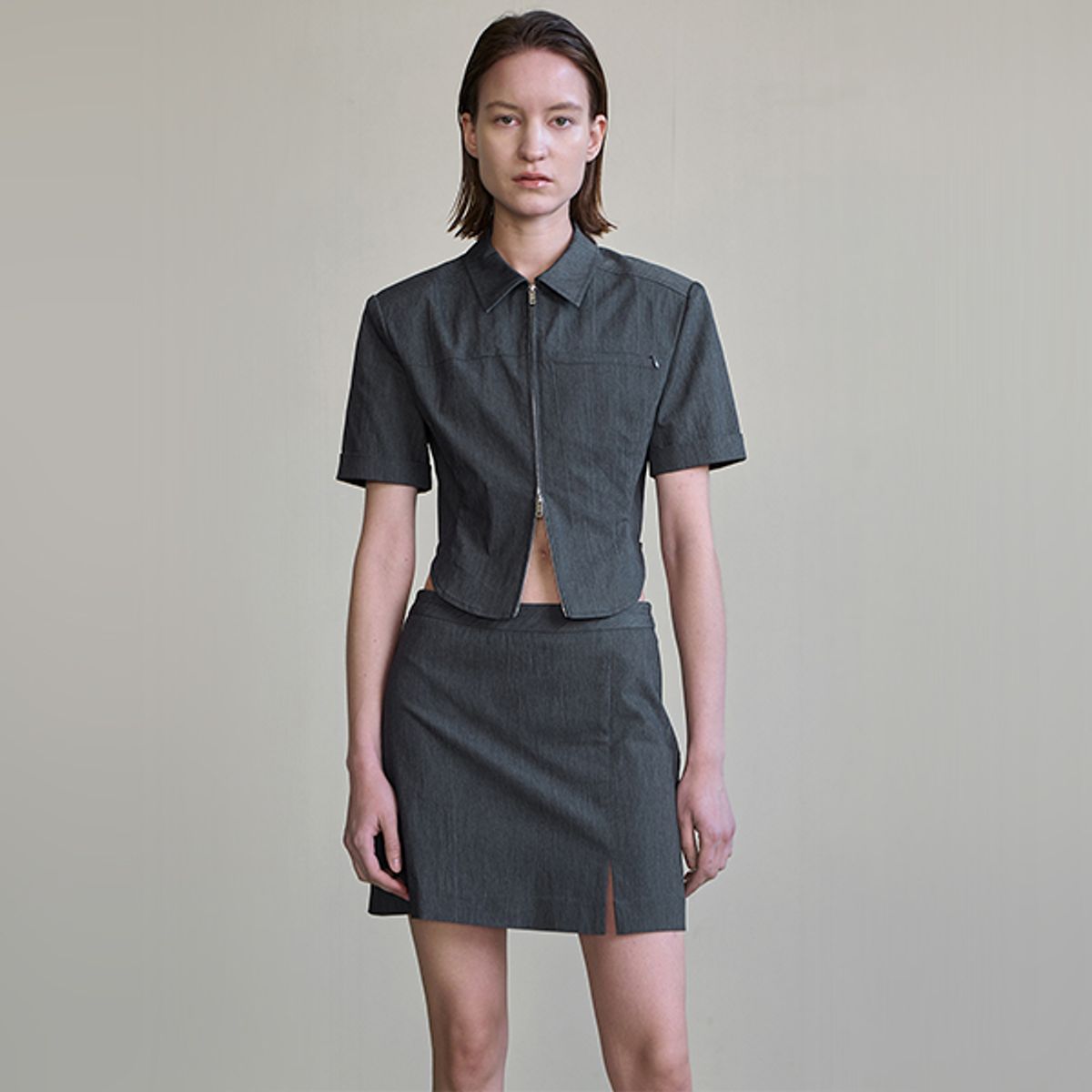 아틀리에 나인(ATELIER NAIN) HENS SET-UP LOW SKIRT(SK-4942)