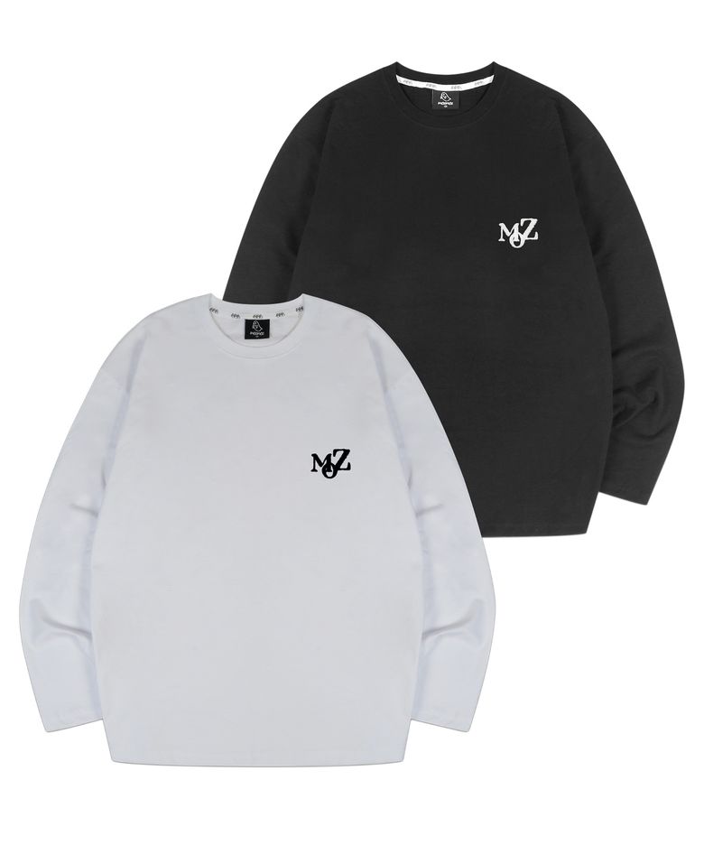 [2PACK] 20s 자수 오버핏 긴팔티셔츠