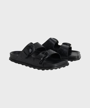 (M) 엠보스 레더 MS 그라운드 샌들 블랙 EMBOSSED LEATHER MS GROUND SANDAL BLACK