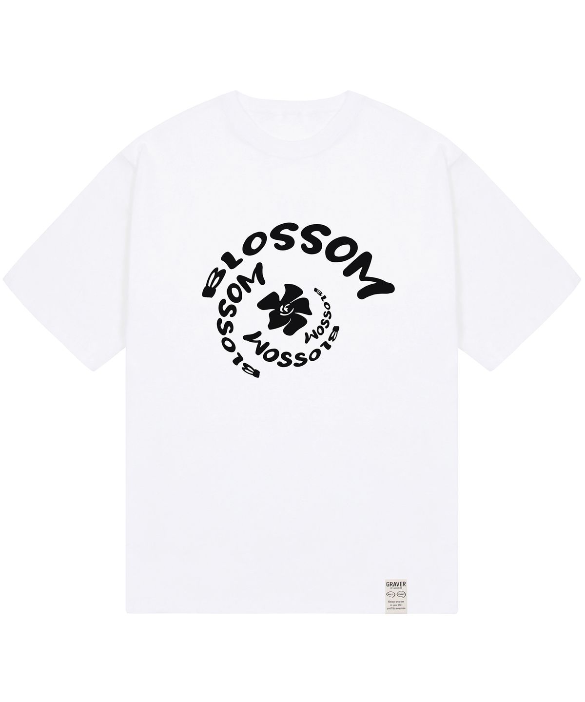 그레이버(GRAVER) [UNISEX]BLOSSOM 플라워 토네이도 반팔티_화이트