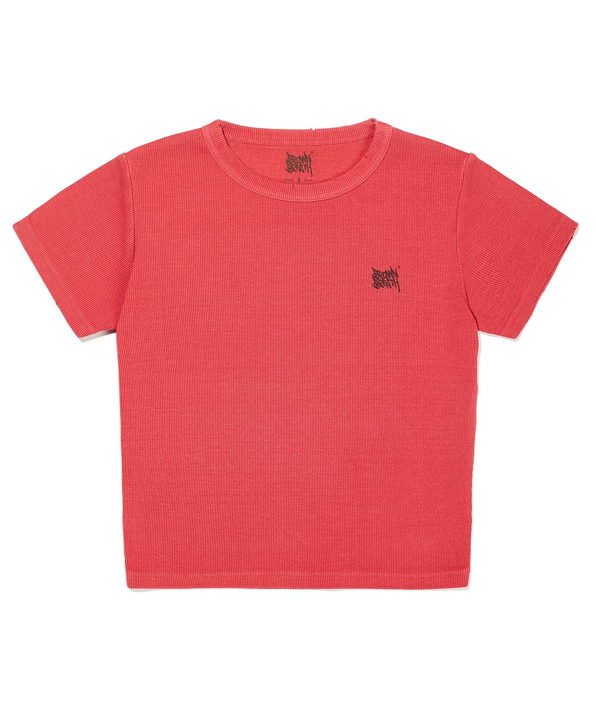 브라운브레스(BROWNBREATH) W TAG PIGMENT CROP TEE - RED