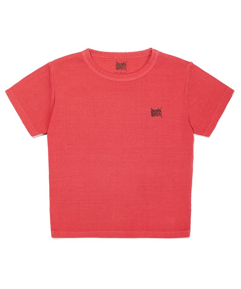 W TAG PIGMENT CROP TEE - RED