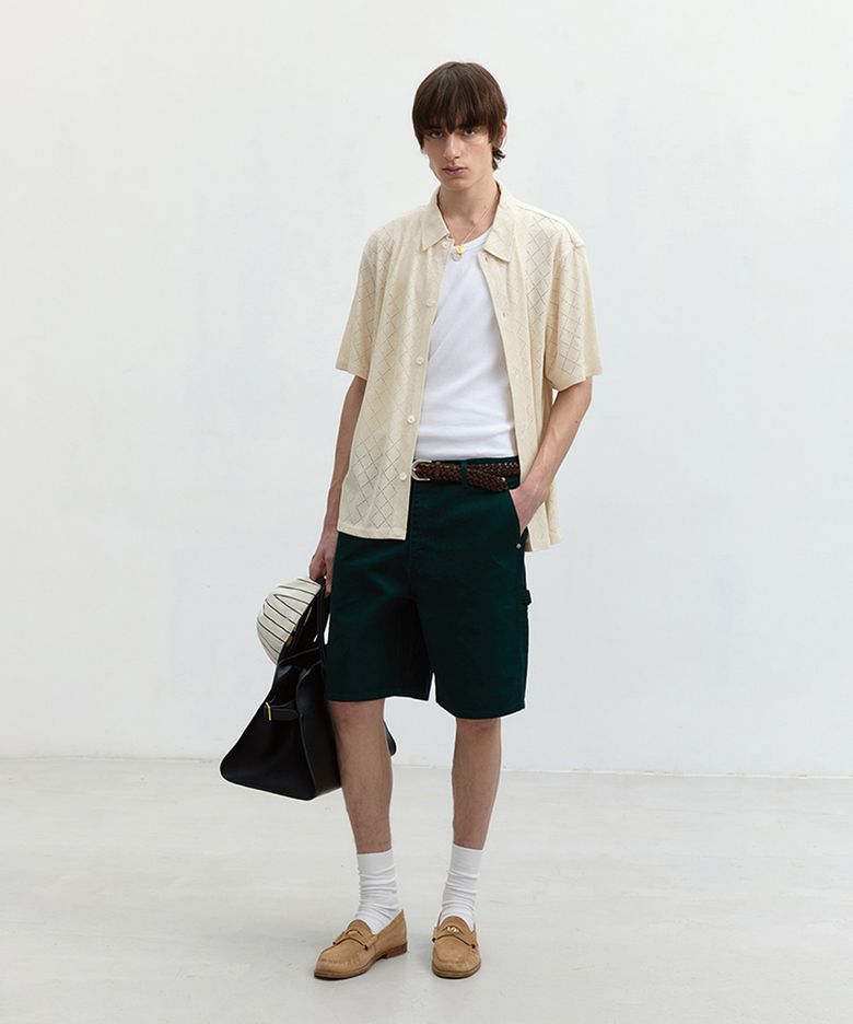 CARPENTER DENIM SHORTS DARK GREEN_M_UDPA4B323E3