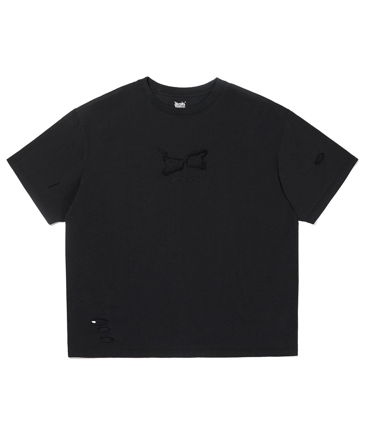 브라운브레스(BROWNBREATH) VINTAGE ABSTRACT BB TEE - BLACK