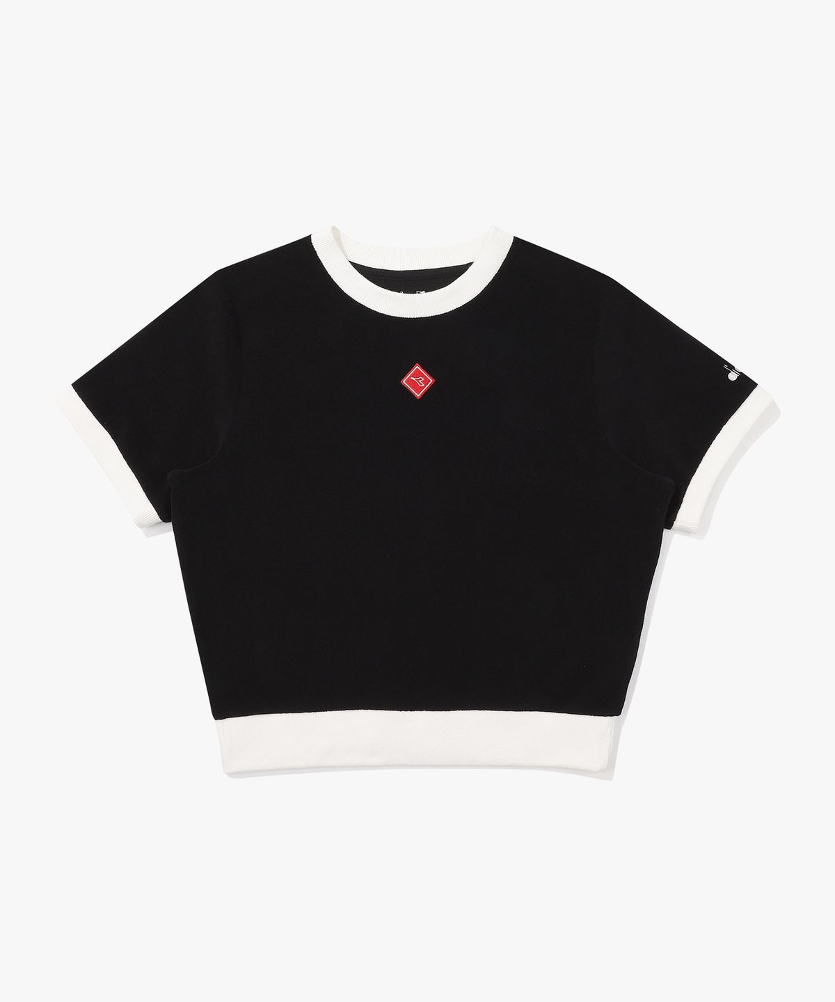 디아도라(diadora) 카리나 테리 링거 반팔 티셔츠 우먼 BLACK