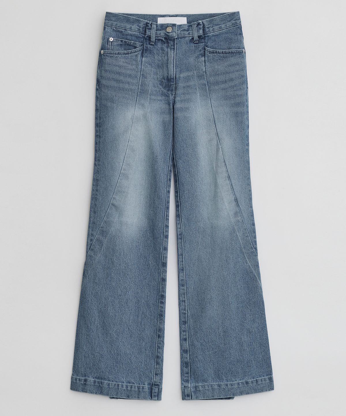 이이(EE) WOMENS CURVED DENIM PANTS BLUE