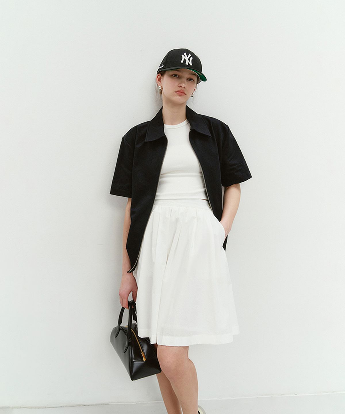 던스트(DUNST) COLLARED ZIP-UP SHIRT BLACK_UDSH4B321BK