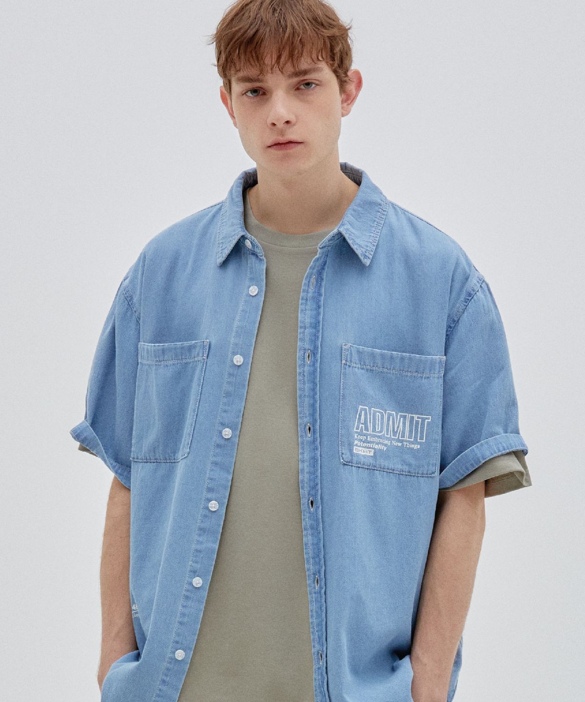 벙커버스터(BUNKERBUSTER) 어드밋 반팔 데님 셔츠 LIGHT INDIGO (MO2YU313-062)