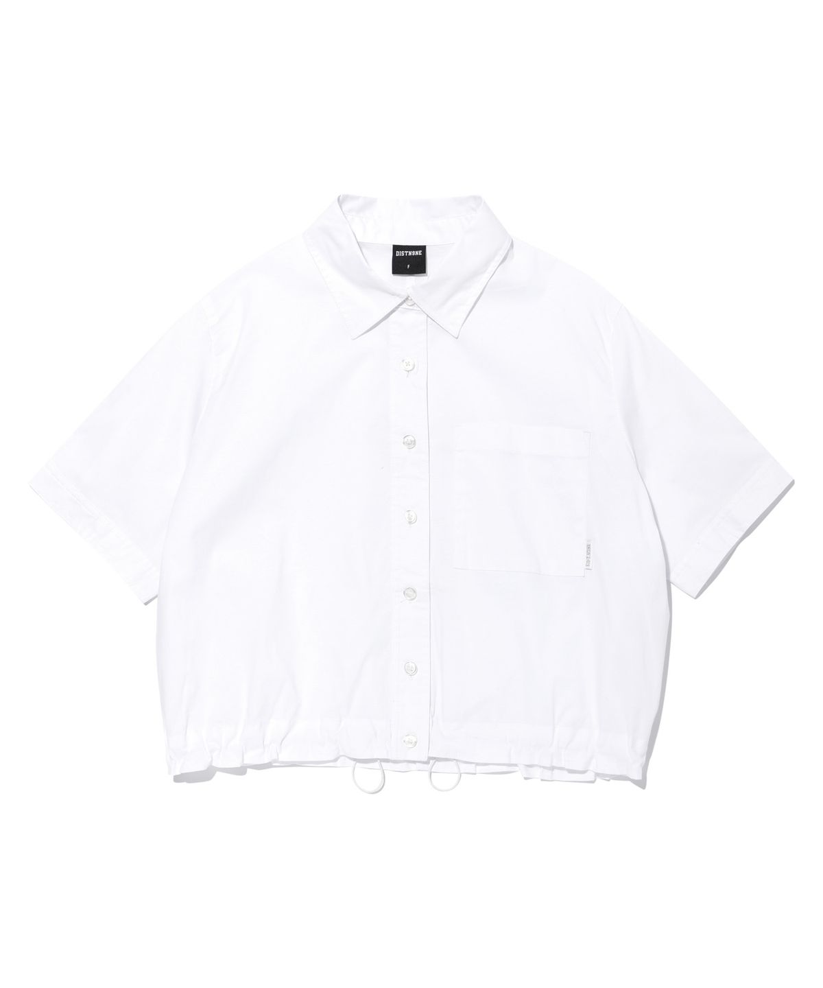 디스트나인(DISTN9NE) 스트링 크롭 셔츠 WHITE (LO2YF353-002)