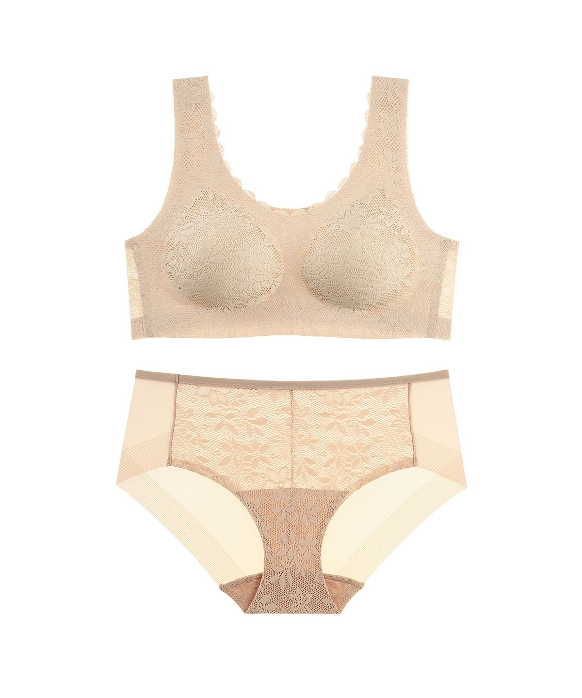 크로커다일 이너웨어(CROCODILE INNERWEAR) 레이스 스킨 브라팬티 세트 (4colors)