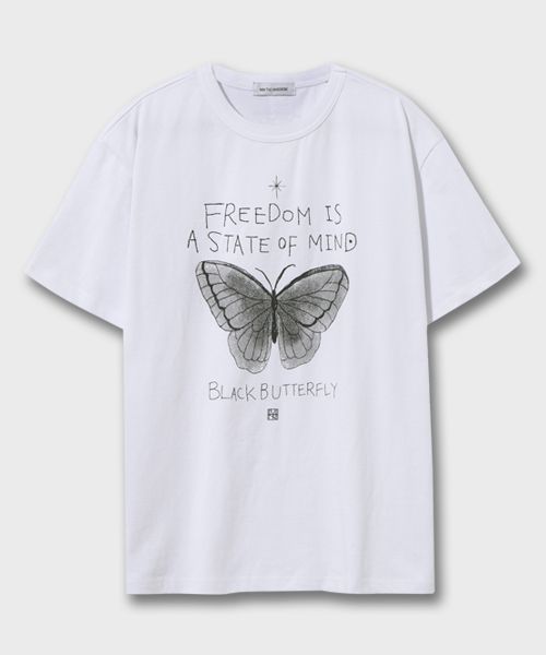 ★MIM the wardrobe★ Black Butterfly T-ShirtBlack MW241HT1BK MUSINSA公式 | MIMTHEWARDROBE Black Butterfly T-shirt_White