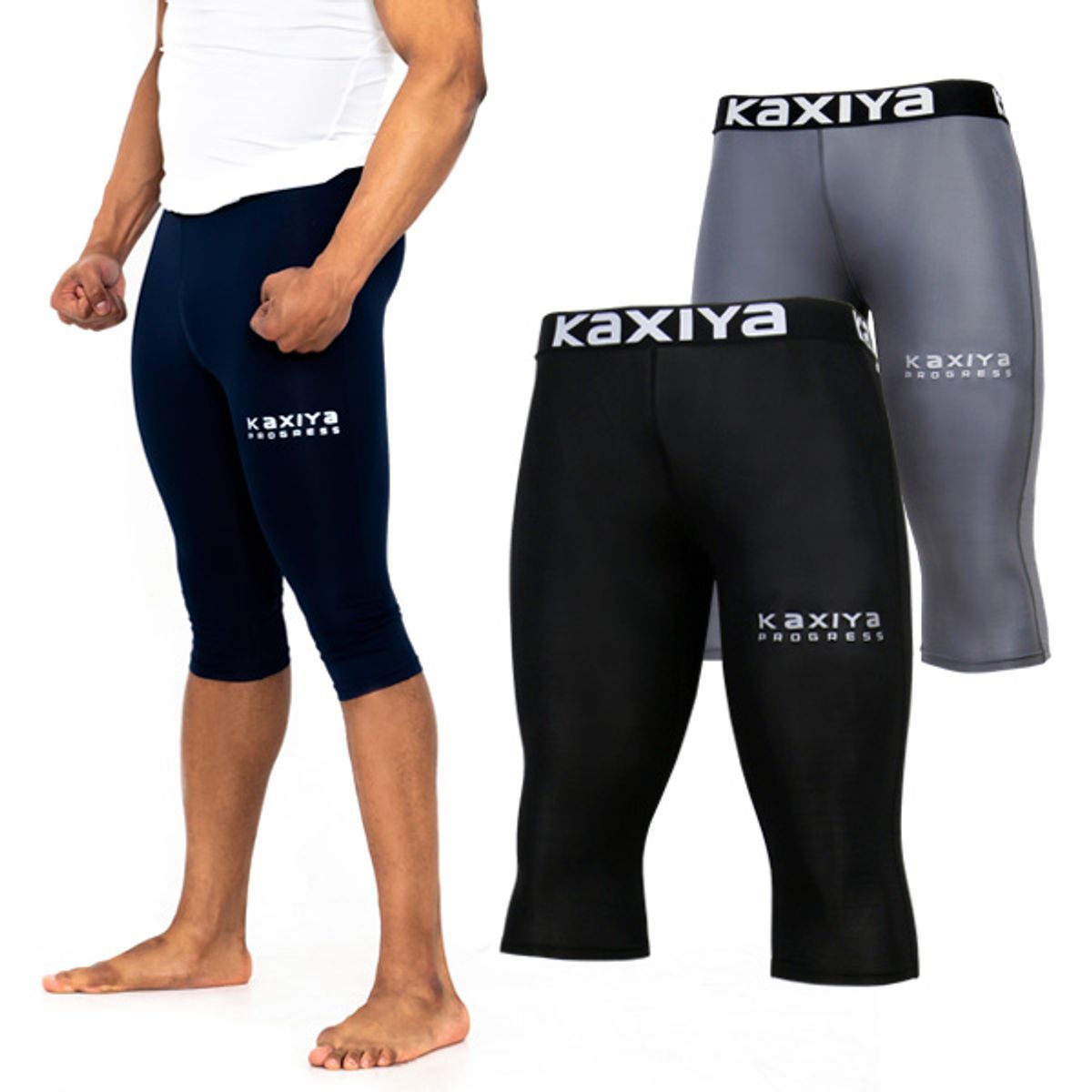 카시야(KAXIYA) 프로그레스 기능성 언더레이어 울트라핏 솔리드 7부바지