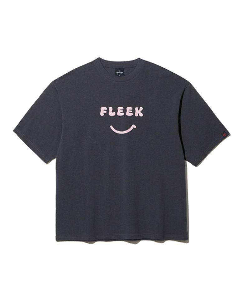 Fleek 오버핏 반팔티셔츠 (차콜)