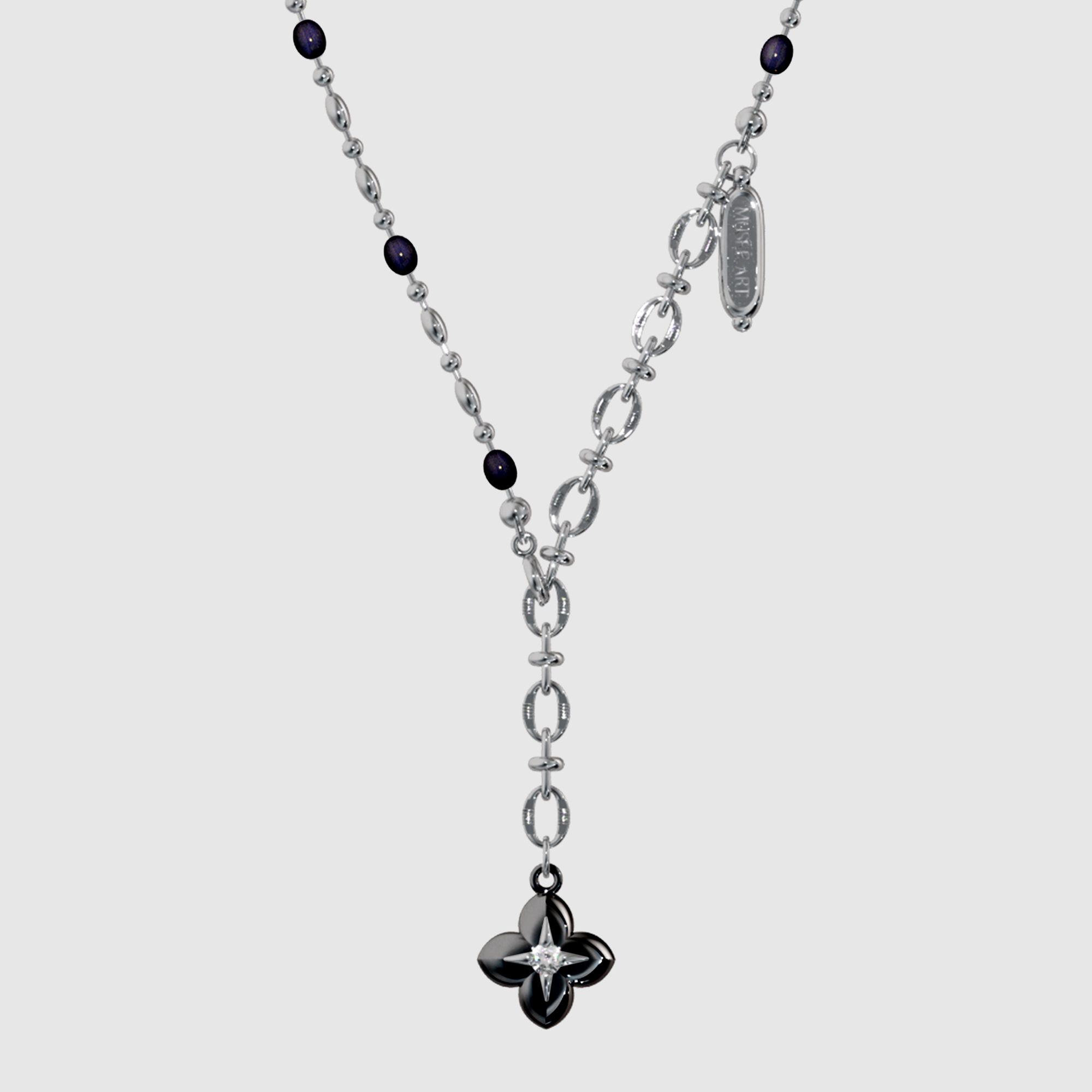MUSEE ART ■ Flower Gothic Charm Necklace ネックレス MUSINSA | MUSEE.ART Flower Gothic Charm Necklace