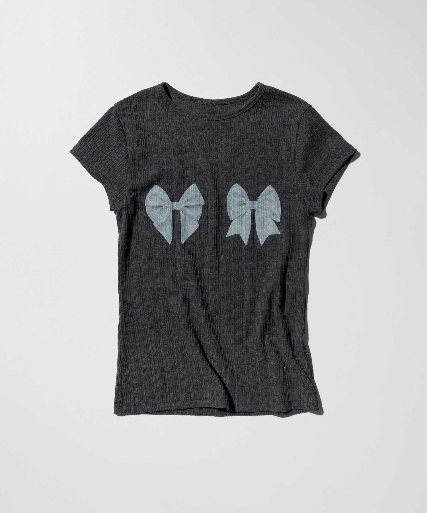 MUSINSA | SCULPTOR Bow Bow Baby Tee Charcoal