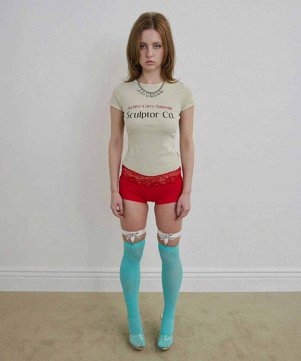 스컬프터(SCULPTOR) Archive Pigment Baby Tee Dusty Ivory