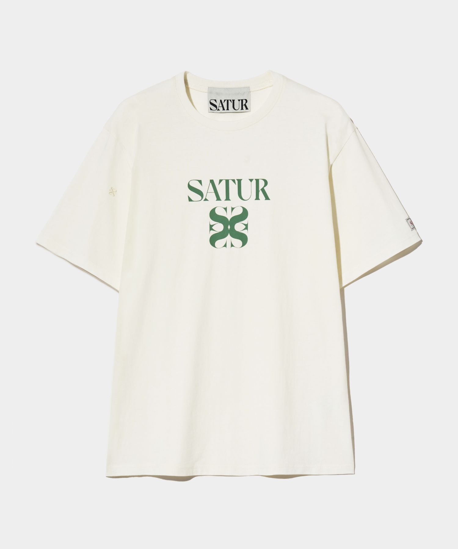 Tシャツ・カットソー SATUR Classic Logo Short Sleeve T-Shirt Cream Mint SA242UTS3 satur SATUR CLASSIC LOGO T-SHIRT (CREAM MINT) (Creatrip)
