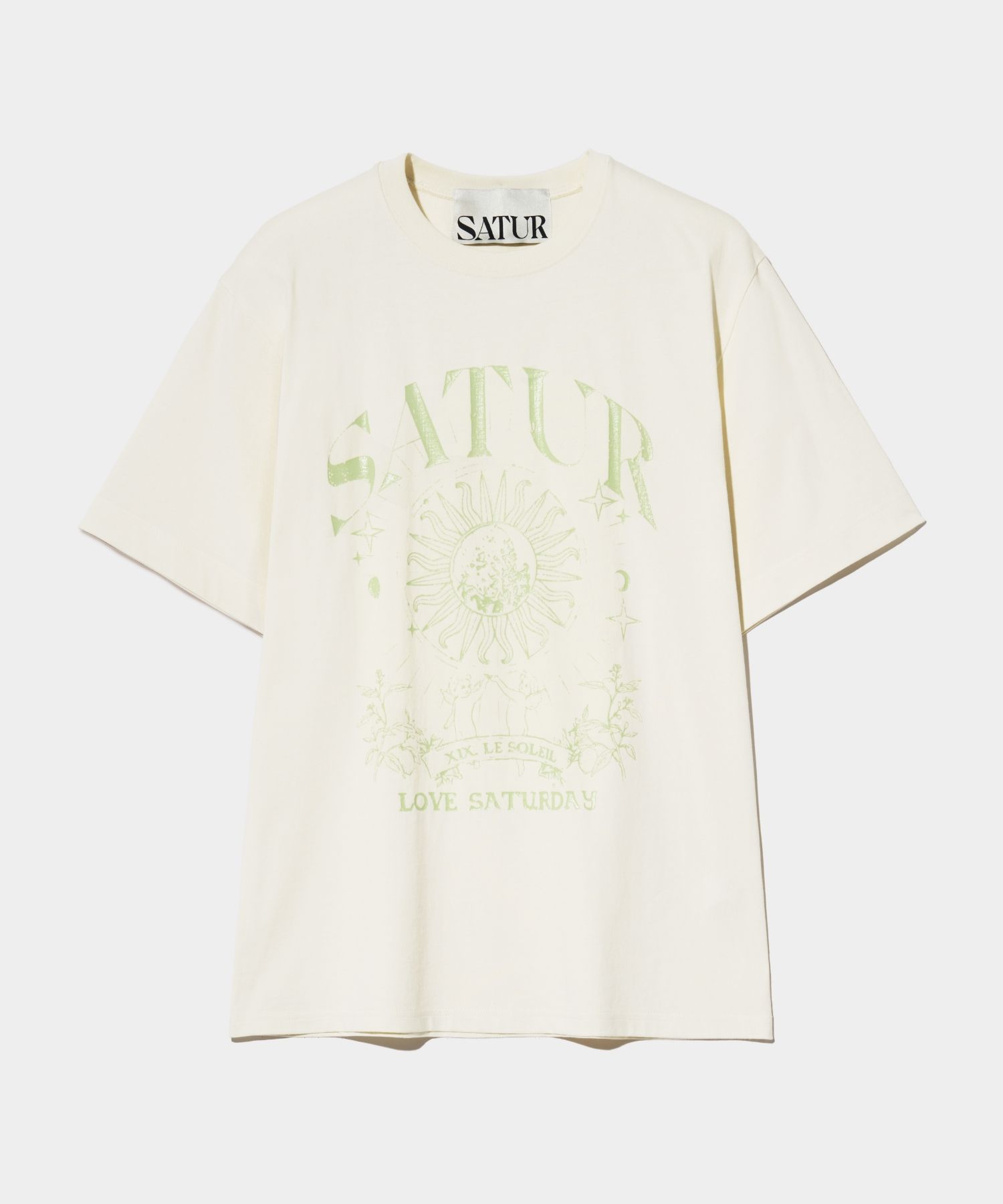 ★SATUR★ Tarot Graphic Short Sleeve T-Shirt Cream Yellow SA MUSINSA | SATUR Taro graphic short-sleeved T-shirt cream yellow