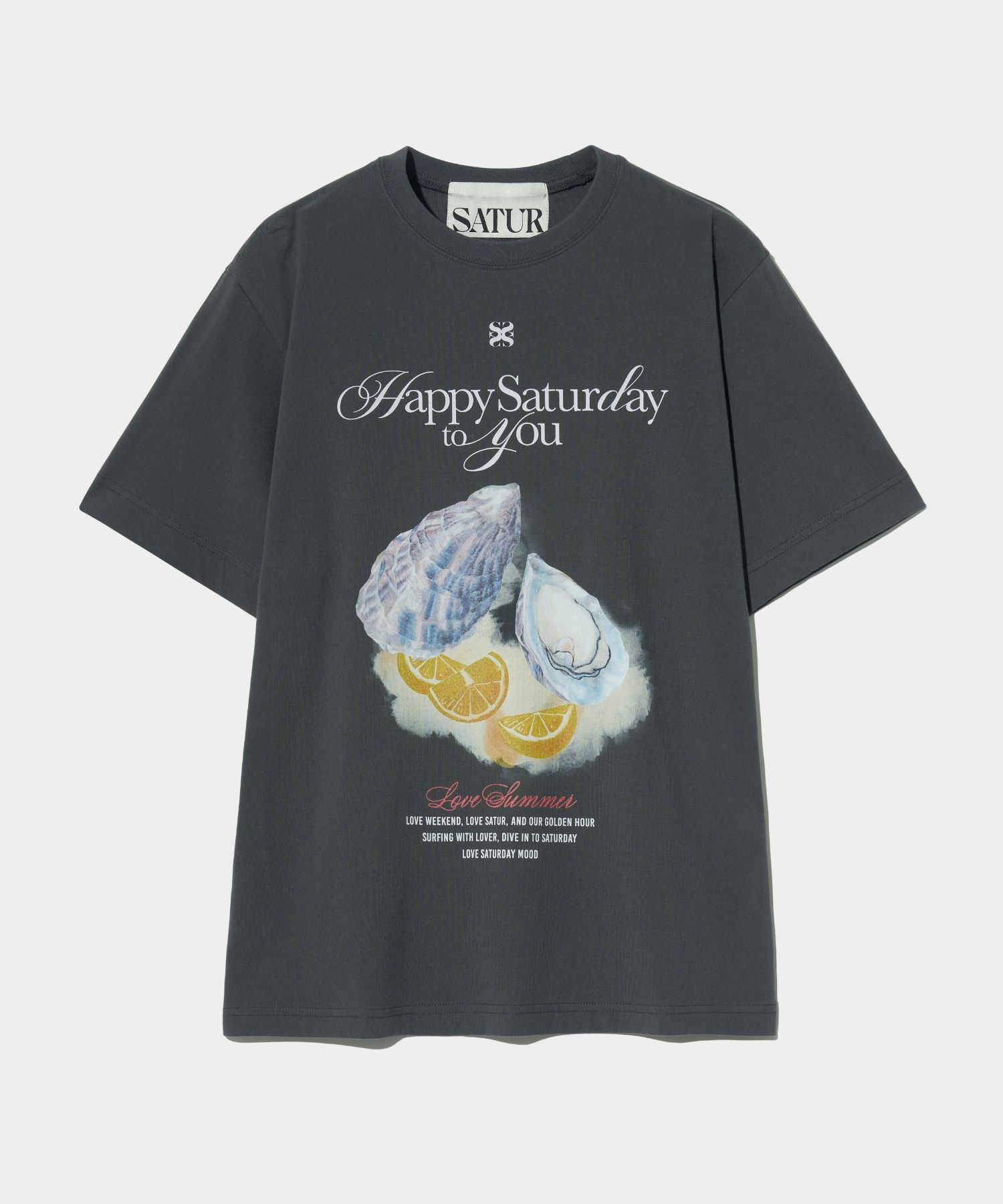 ★SATUR★ Oyster Graphic Short Sleeve T-Shirt Retro Ivory MUSINSA | SATUR Oyster Graphic Short-sleeved T-shirt Retro