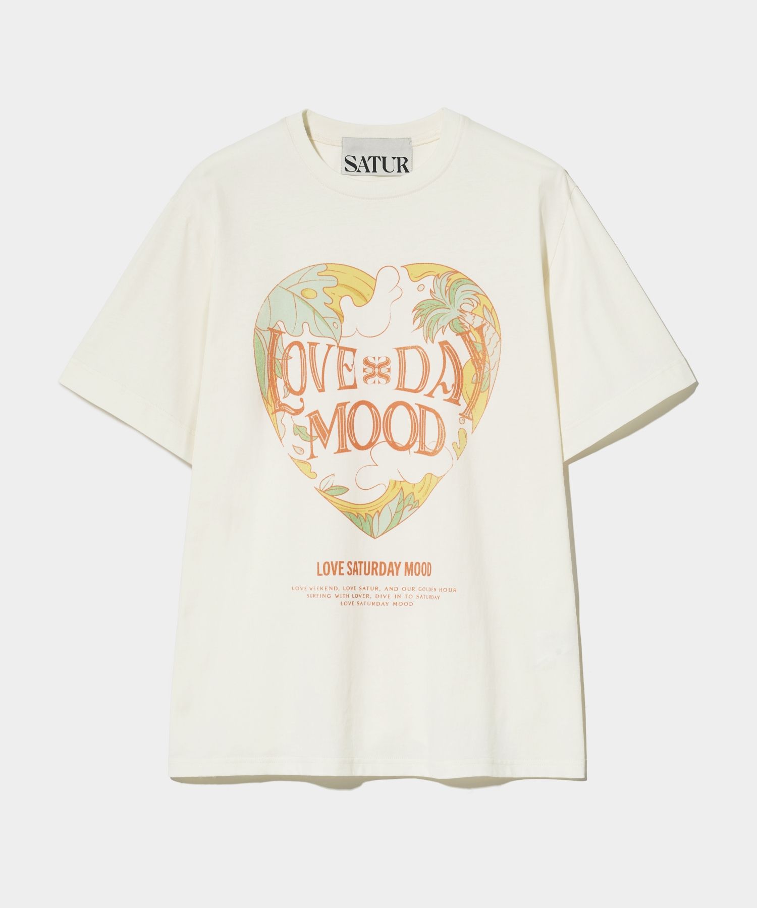 ★SATUR★Love Day Mood Ocean Graphic T-Shirt WHITE★ MUSINSA | SATUR Love Day Mood Ocean Graphic Short Sleeve T